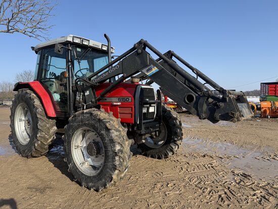 Traktors Massey Ferguson 6150 ar frontālo iekrāvēju Quicke 